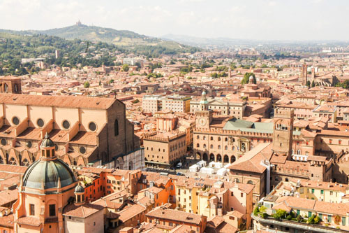 View of the roofs of Bologna from the 'Asineli tower'